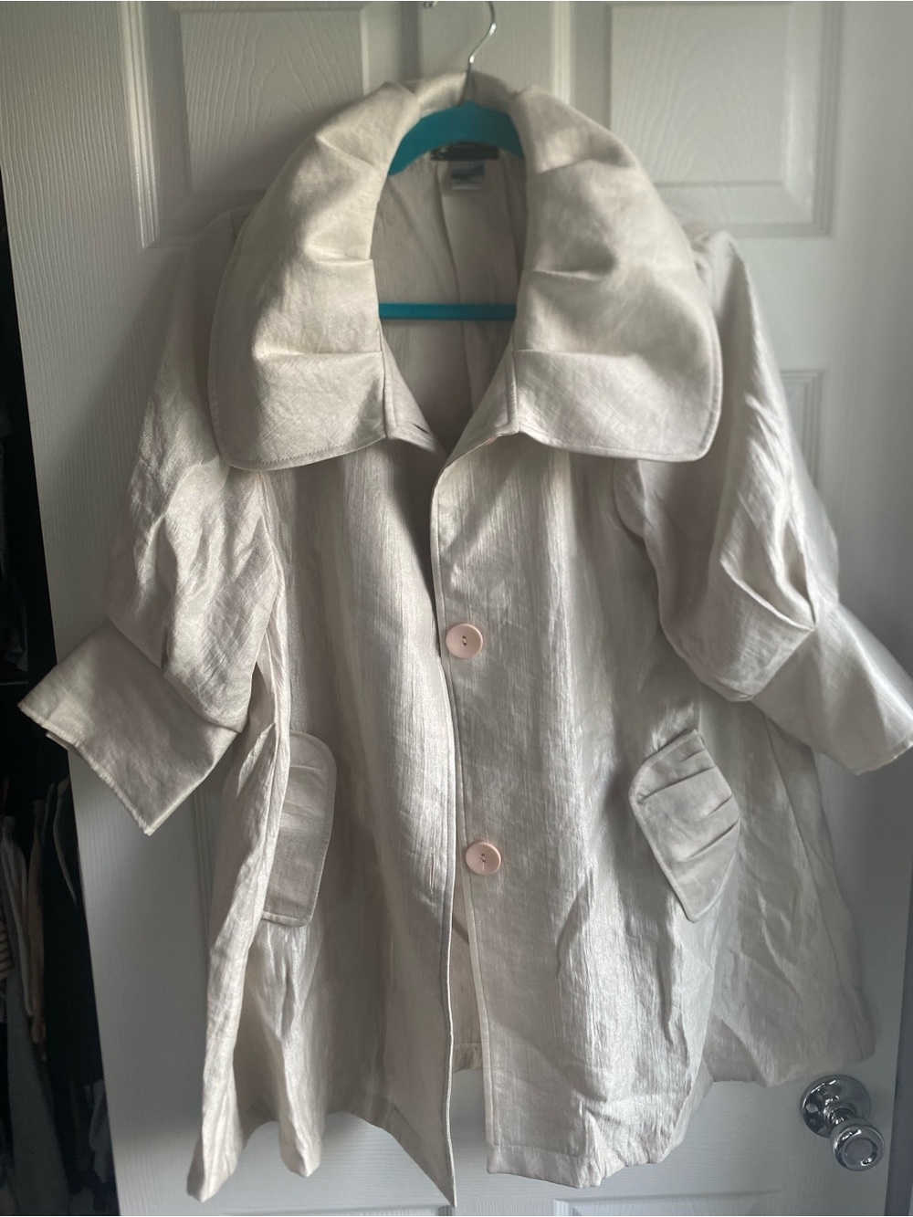 Boutique Cream Oversized Button Coat